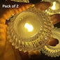 Decorative Led Crystal Diamond Candle	(Pack of 2)