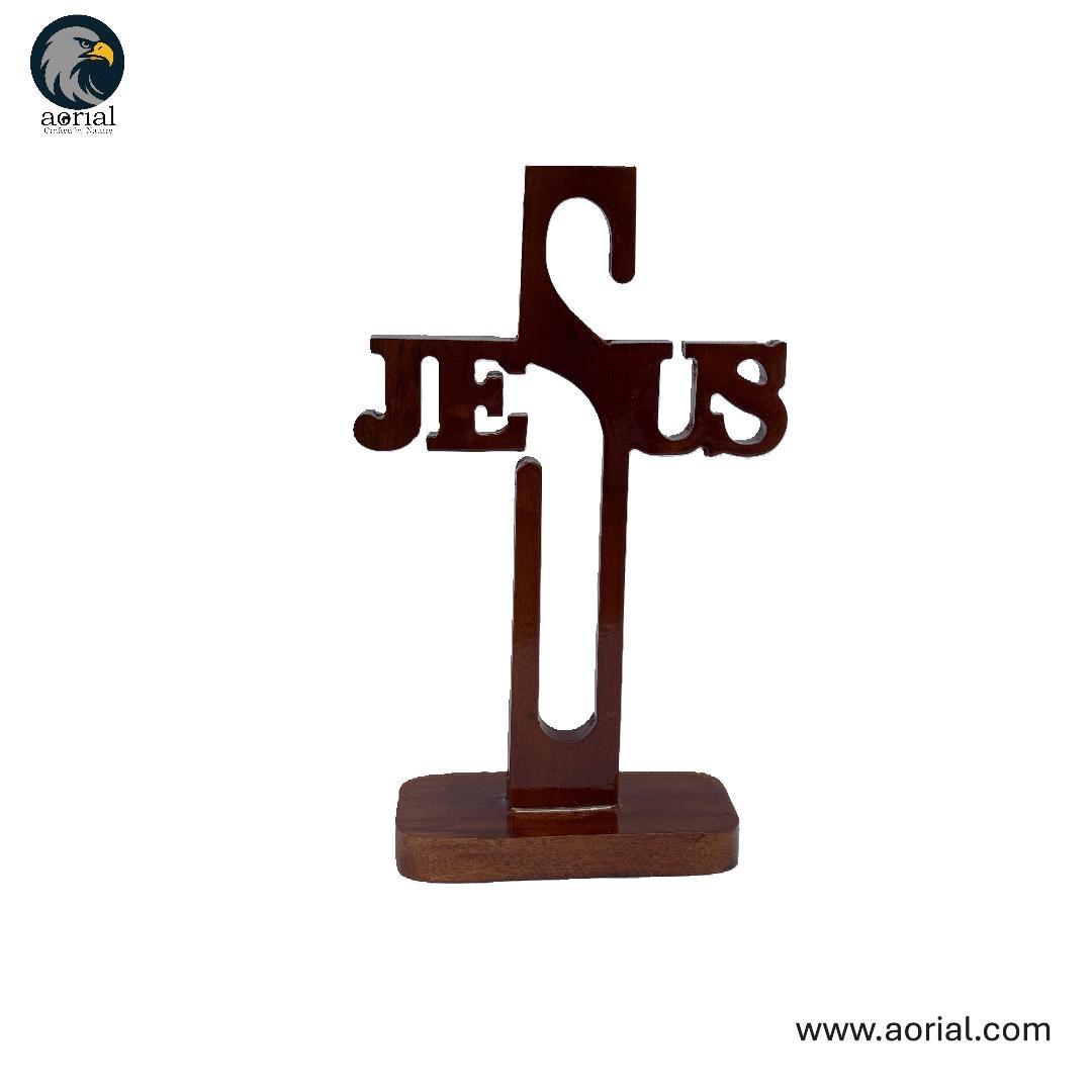 Minimalist Wood Cross – Text-Style Design